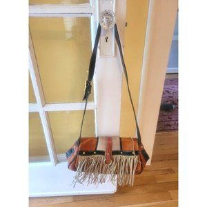 Italian Designer Faux-Fur, Fringed "Gucci"-Esque Handbag